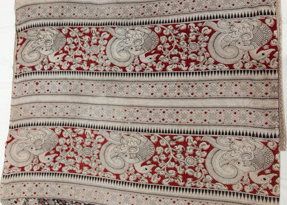 Kala-Kriti ( Black and Red Kalamkari Saree)