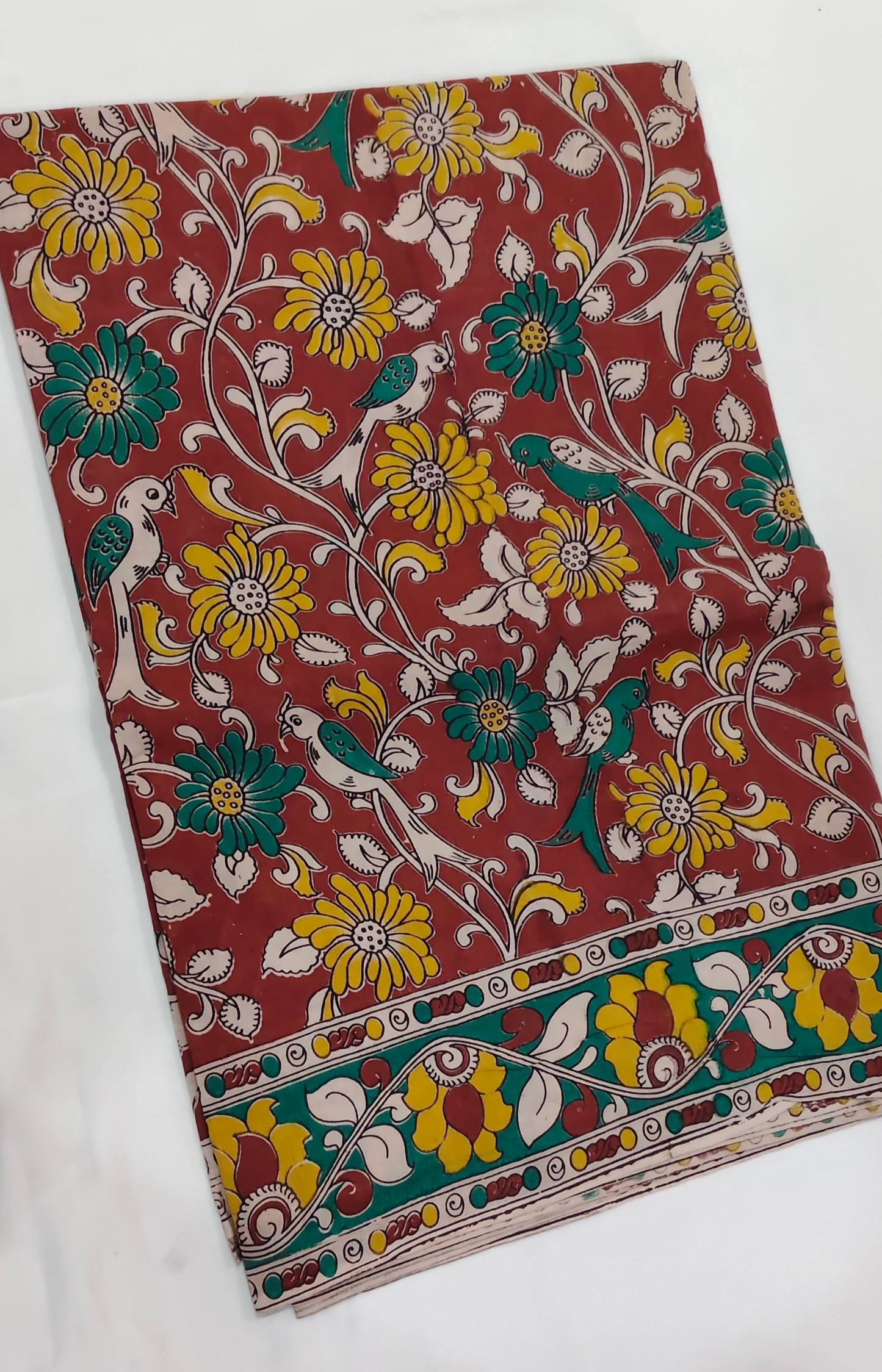 Megh-Mati (Rust Red Kalamkari Saree)