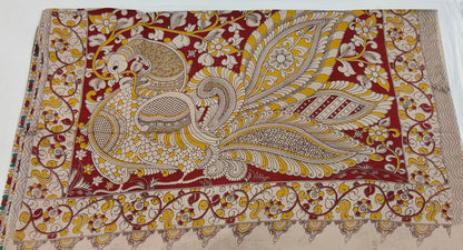 Megh-Mati (Rust Red Kalamkari Saree)