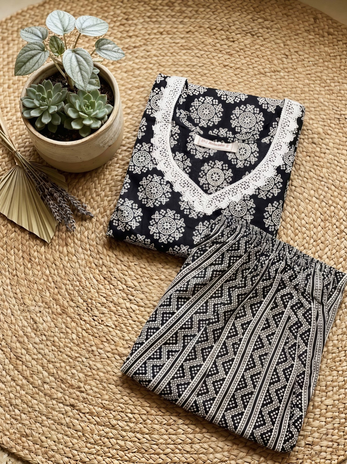 The Monochrome Black Kurta Set