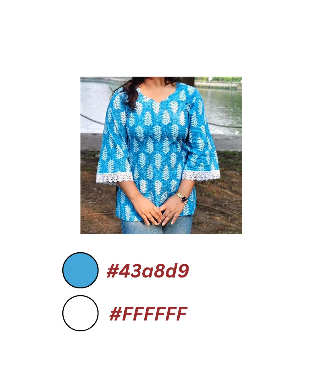 Megha- Blue Bloom Short Kurti